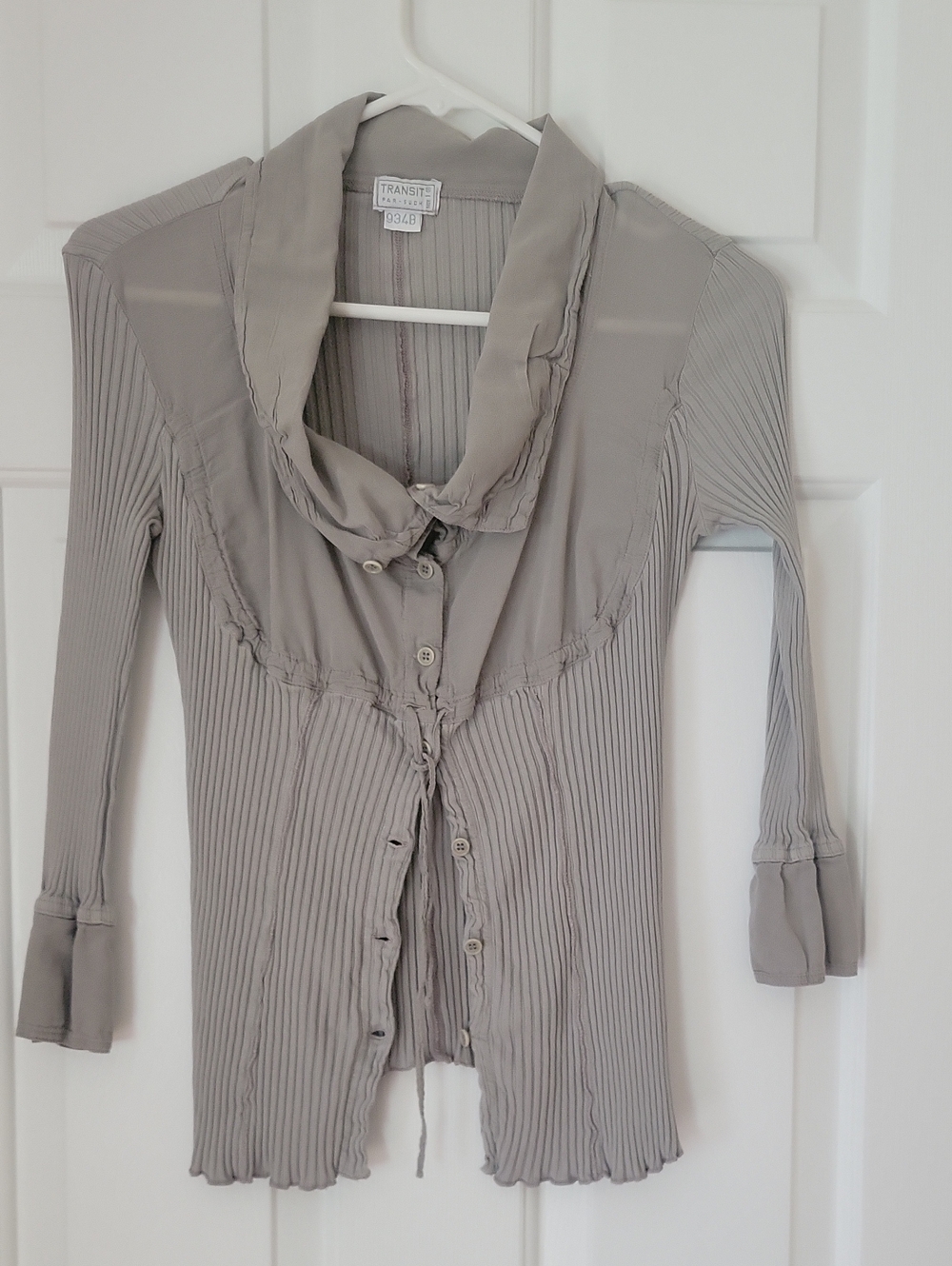 Vintage Transit Par Such ribbed multi-texture blouse